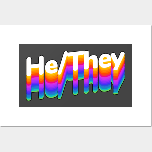 He/They Posters and Art